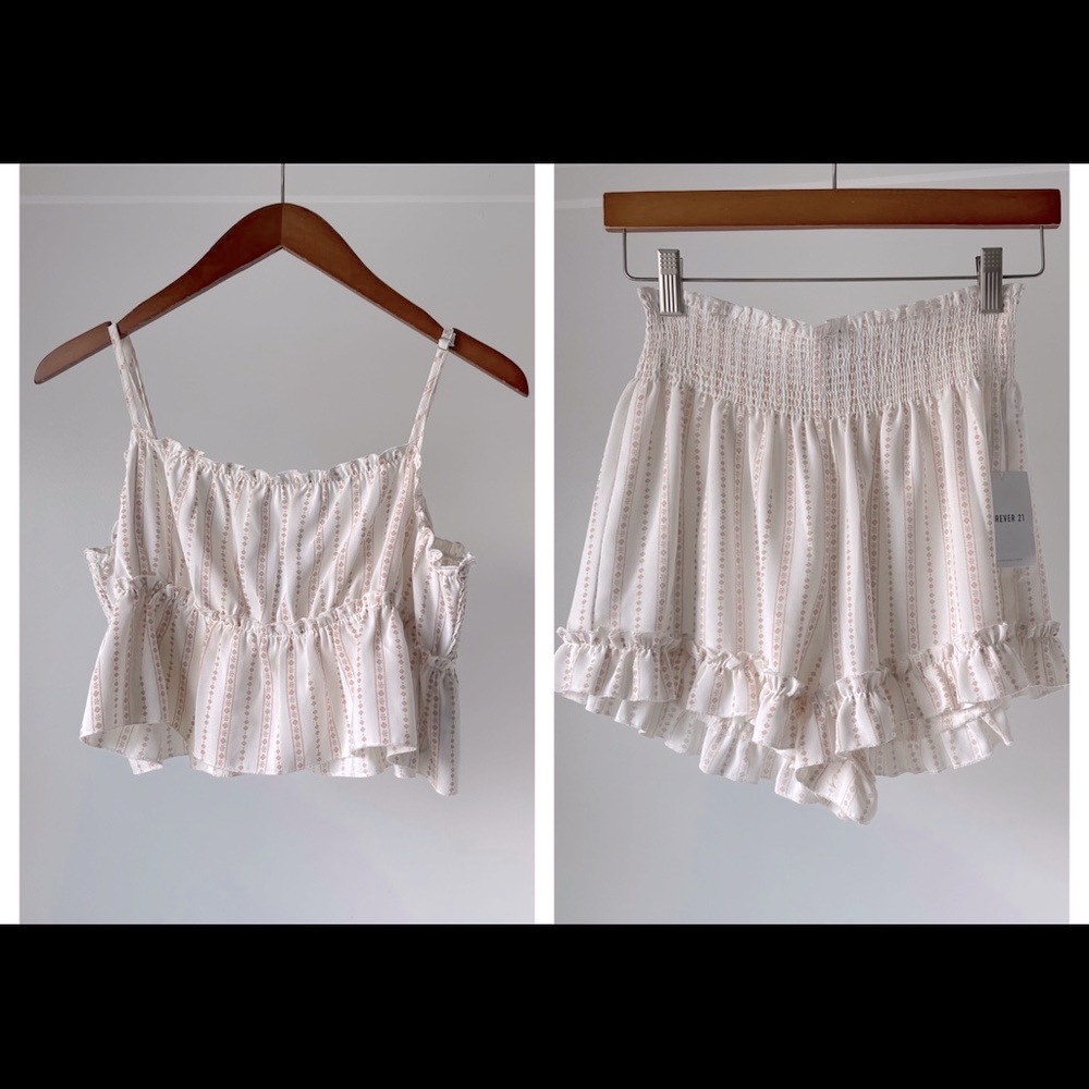 Forever 21 two piece cami and short set, size L (top) and M (bottoms)